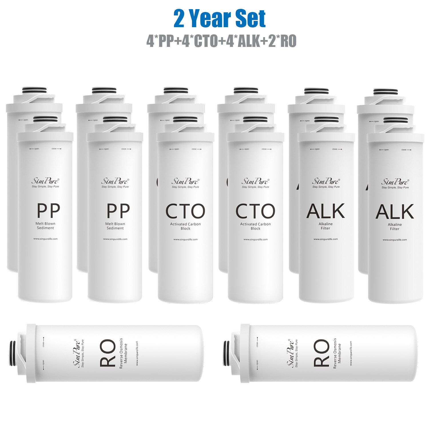 2 Years Set Replacement Water Filter Cartridge For SimPure T1-400ALK T1-400UV gallery