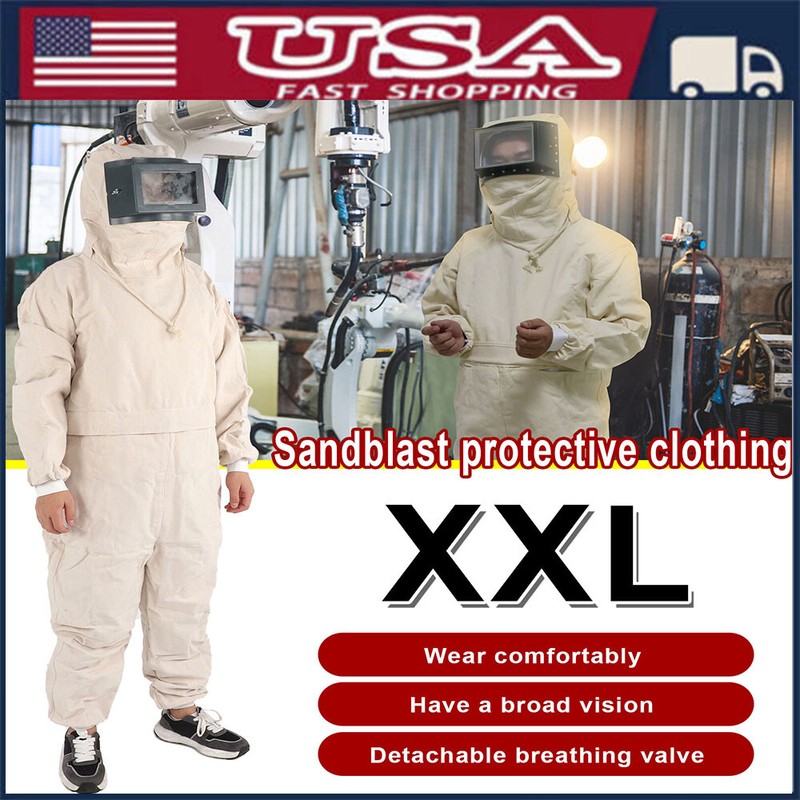 Full Protective Overalls Dustproof Breathable Sand Blasting Suit With Transp Hot gallery