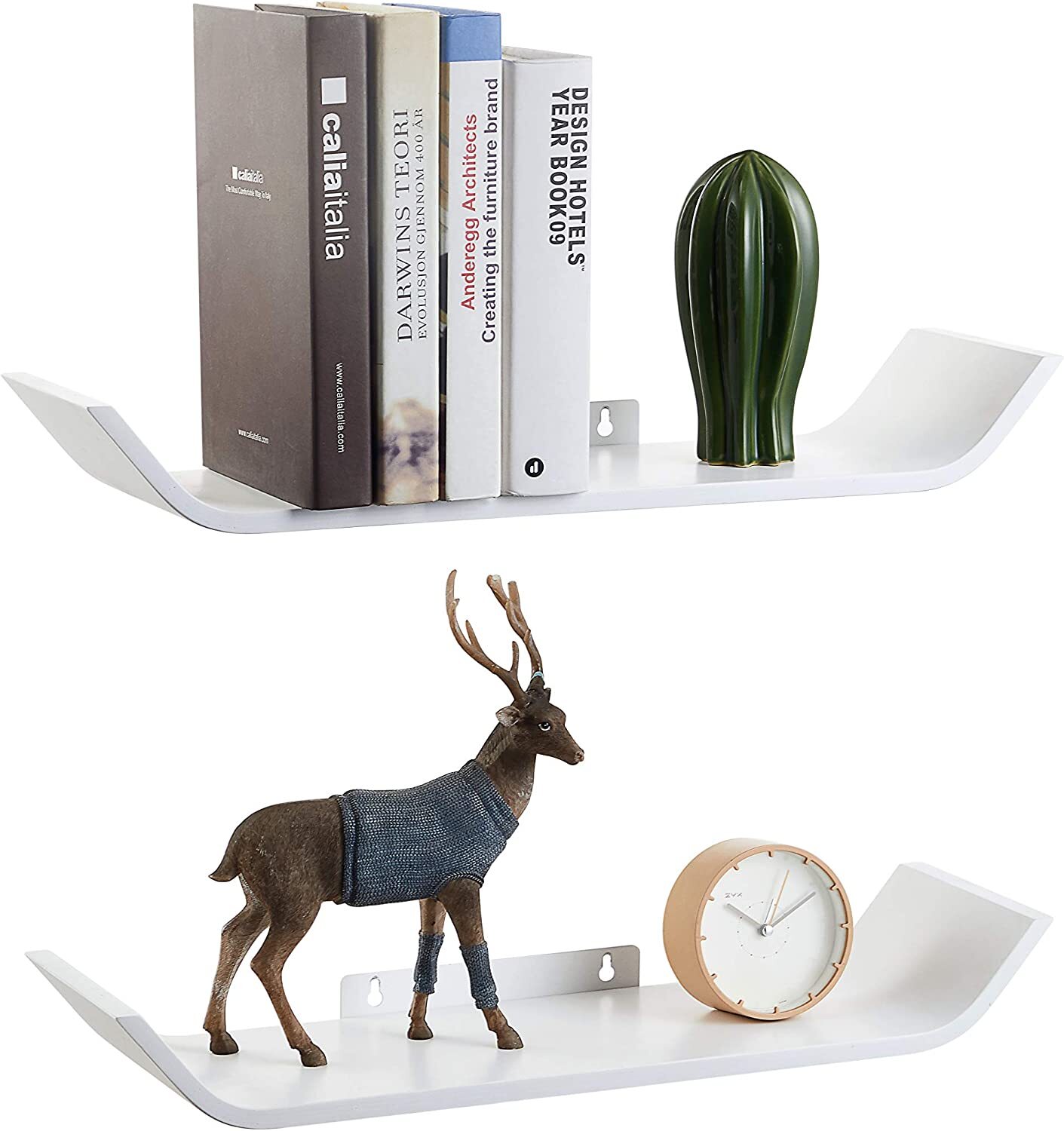 2 Pack Wall Mount Floating Shelves for Living Room, Kitchen, Bedroom, Office gallery