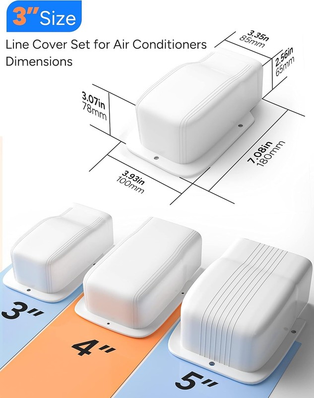 3in Line Set Cover Kit for Mini Split AC Heat Pump UV Proof Wall Cover gallery