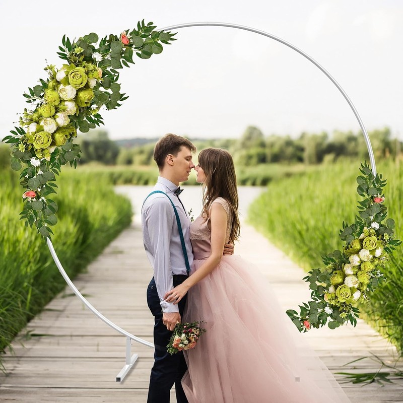 8.2FT Round Backdrop Stand Circle Balloon Arch Frame Stand Wedding Party Decor gallery