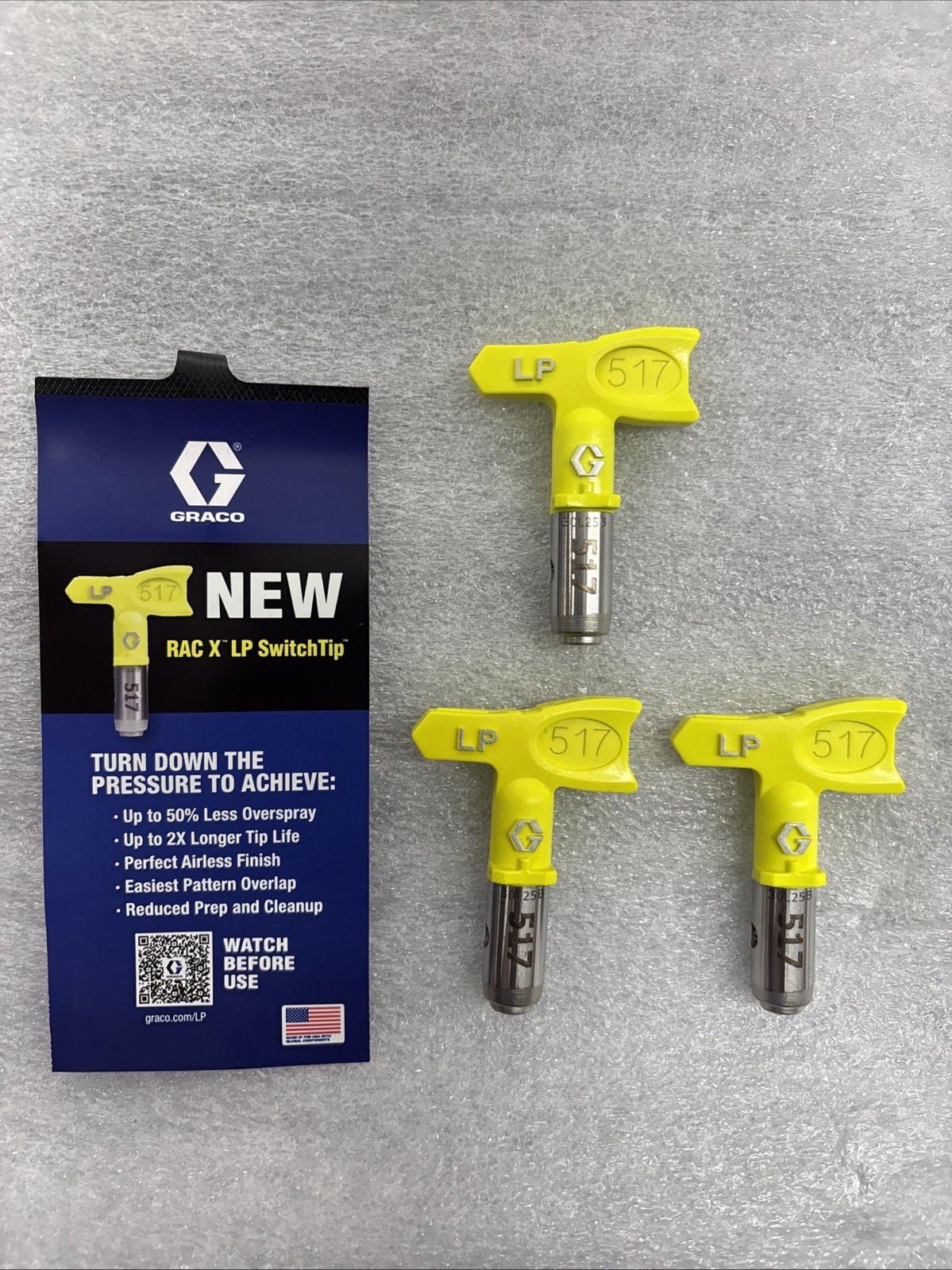 3 Graco RAC X LP Low Pressure Airless Paint Sprayer Tip 517 OEM LP517 gallery