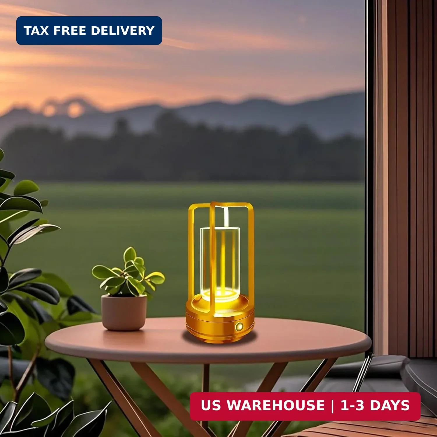 Outdoor Table Lamp, 4000mAh Rechargeable Battery Operated lamp, 3 Color Stepless gallery