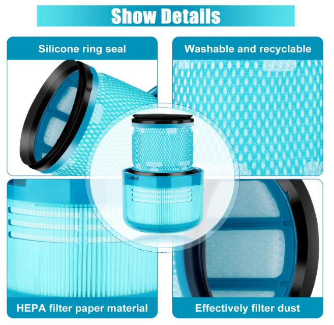 2 Pack HEPA Filter Replacements For Dyson V15 V11 Detect Cordless Vacuum Cleaner gallery