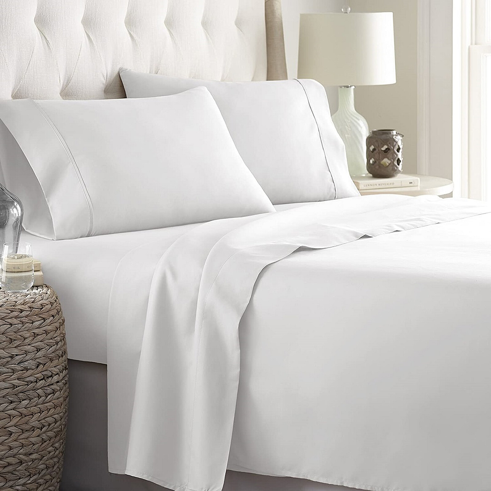 Soft Bedding Collection 1000TC Organic Cotton Twin XL Size Solid/Striped Colors gallery