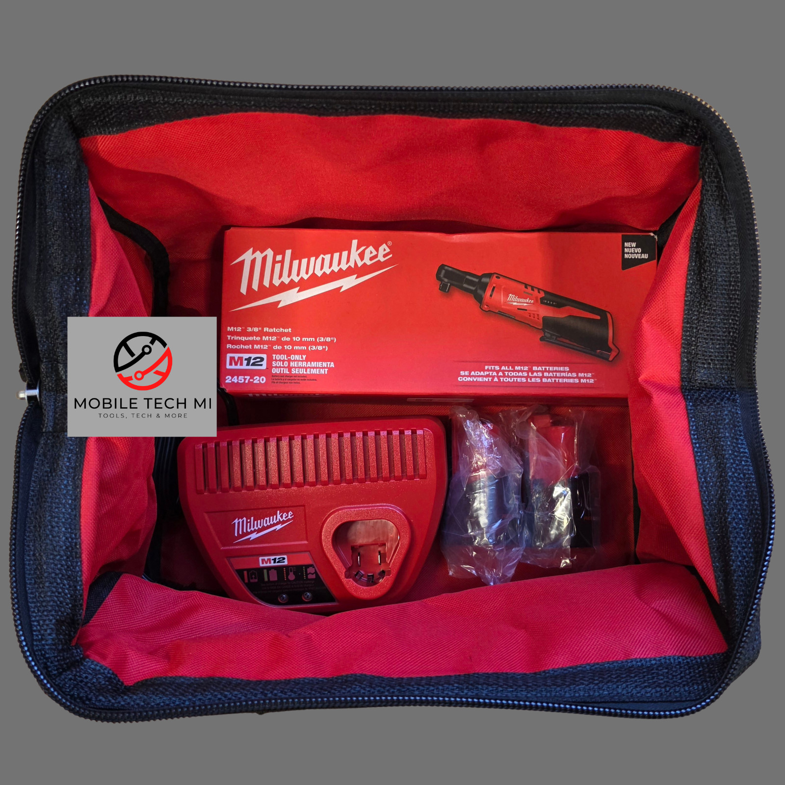 Milwaukee M12 FUEL 3/8" High Speed Ratchet 2567-20 Kit 2.0 Ah Battery + Charger gallery