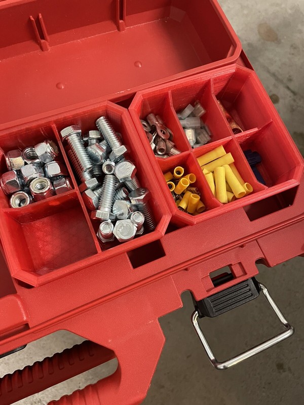  PACKOUT 6 Compartment Low Profile Bin for Milwaukee - High Quality PETG Plastic gallery