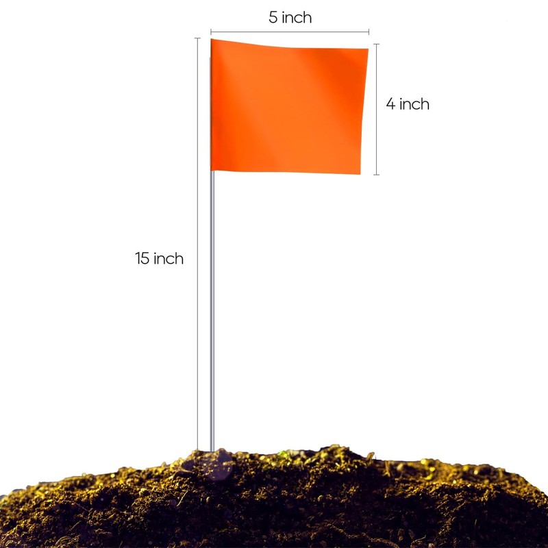 50Pack Fluorescent Orange Marking Flags Writable/15x4x5 Inch Yard Flags for Lawn gallery