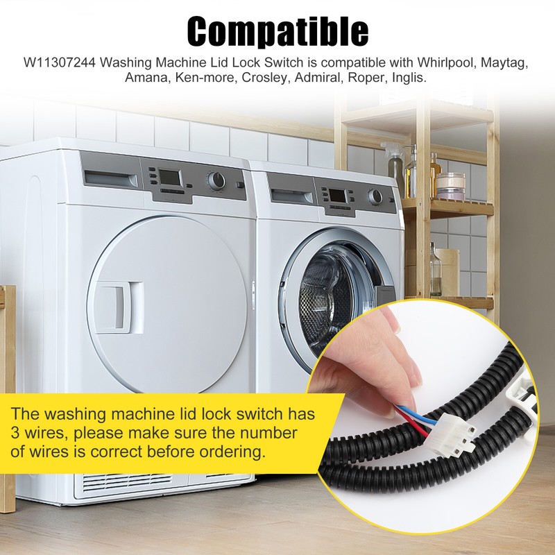Lid Lock Switch Compatible with Whirlpool Maytag Washer W11307244 W10682535 Tool gallery