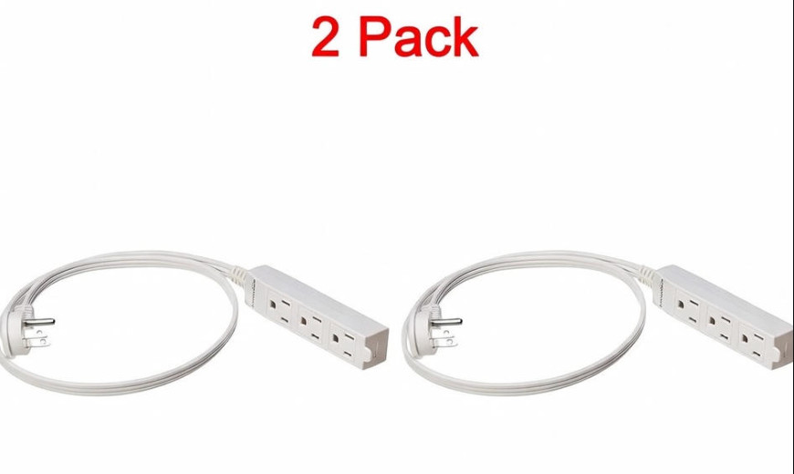 Amazon Basics 3-Prong Indoor Rectangle Extension Cord Power Strip, Flat Plug gallery