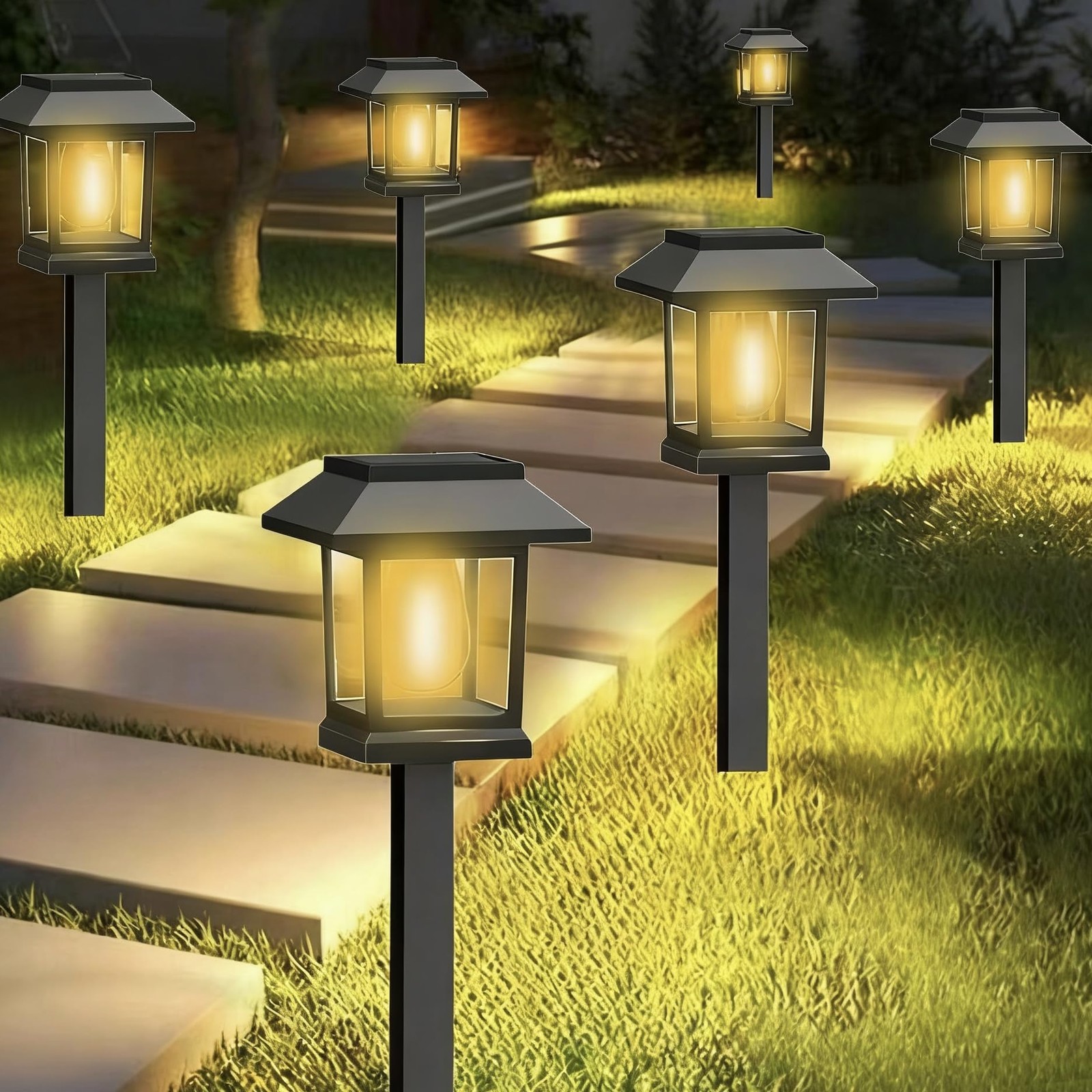 Best Solar Pathway Lights 4Pack Upgraded Brighter Garden decor, Up To 10 Hours gallery