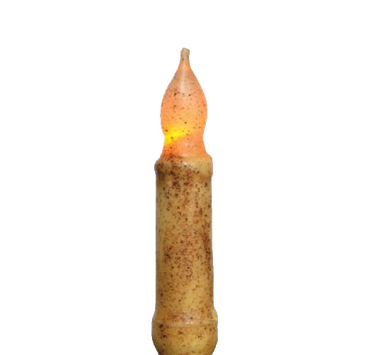 Burnt Ivory Timer Taper Candle, 4" Primitive Taper Candle w/ Timer, Pack of 2 gallery