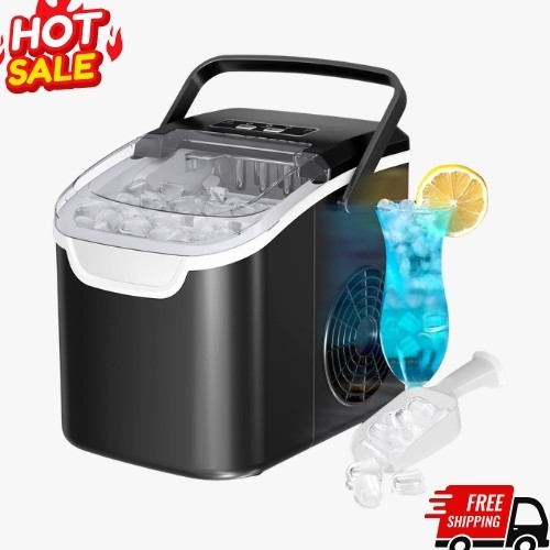 Countertop Ice Maker Machine 26lb/Day Portable 8 Cubes in 6 Min 2 Sizes Black gallery
