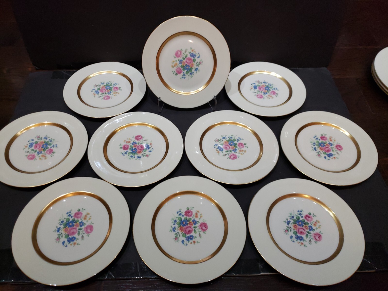 Set (10) Salad Dessert Plates 7-1/2" Theodore Haviland New York USA Gainsborough gallery