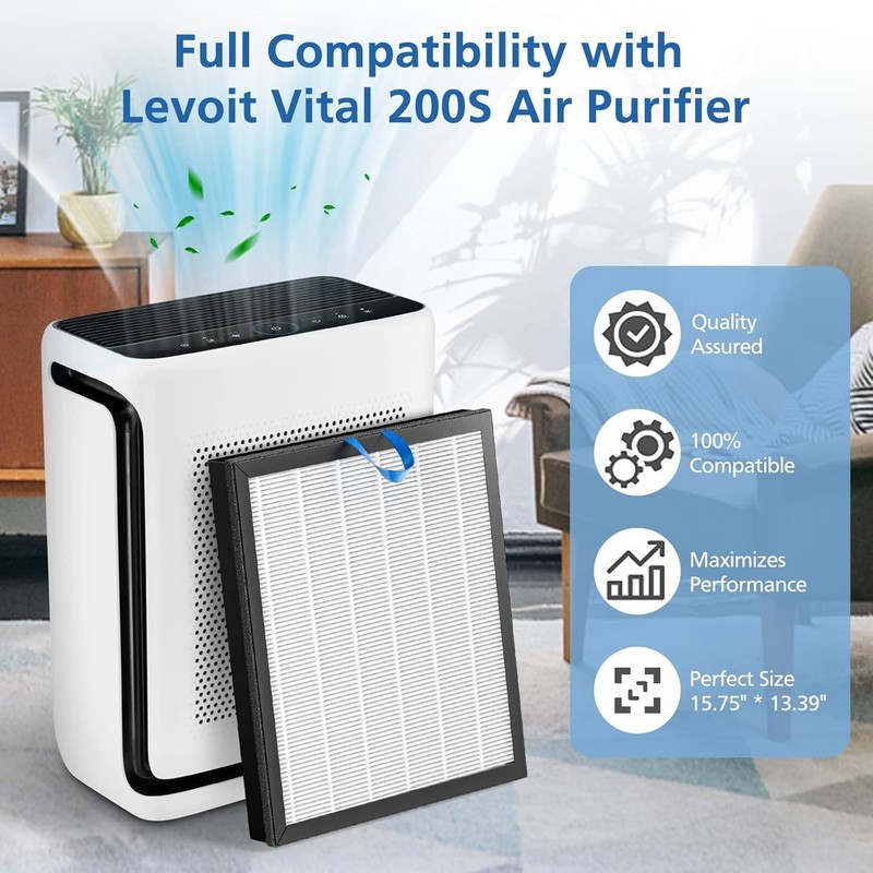 Highly Efficient 2 Pack Replacement Filter for LEVOIT Vital 200S Air Purifier gallery