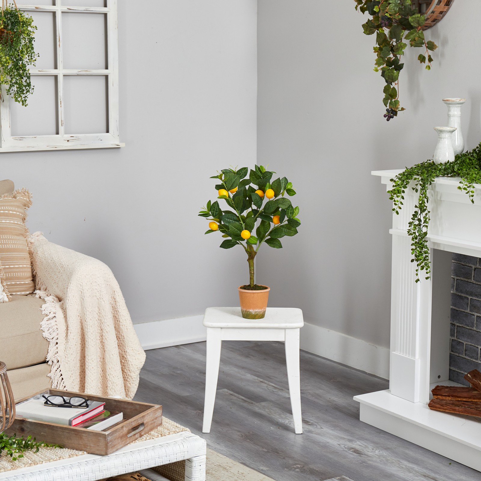 Nearly Natural 24" Lemon Artificial Tree in Green gallery