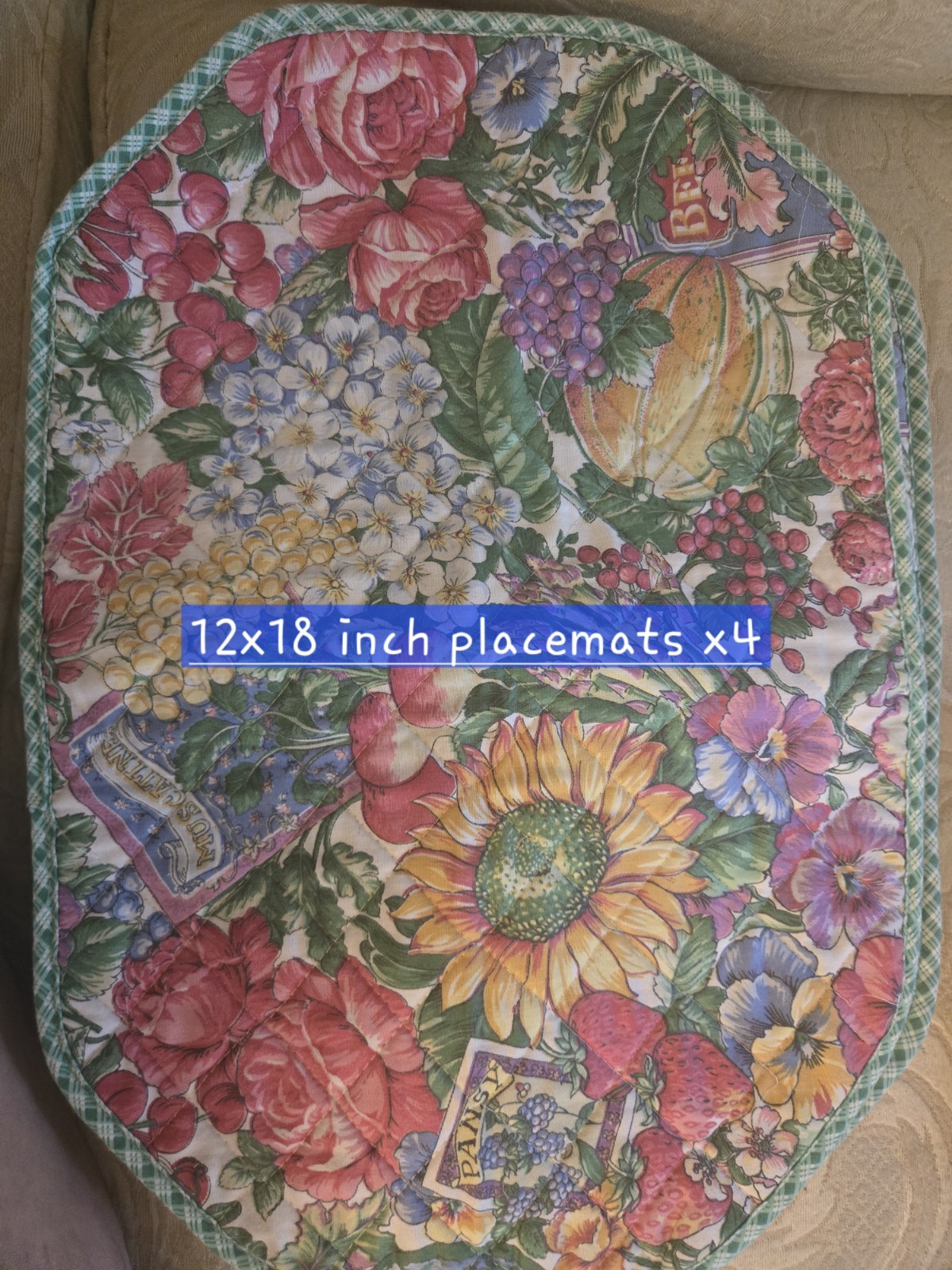 Floral & Nature Multicolor Cloth Tablecloth, Napkin & Placemat Set, Garden Theme gallery