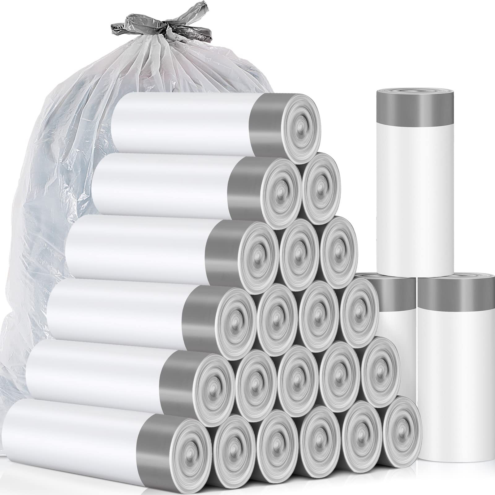 4 Gallon 480 Count Small Trash Bags Bulk Drawstring Plastic Small Garbage Bag... gallery