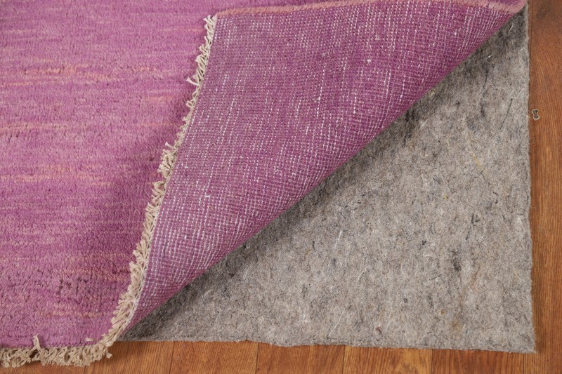 Premium Quality Gabbeh Solid Design Wool Foyer Rug- Timeless Style" Purple 2x3 gallery