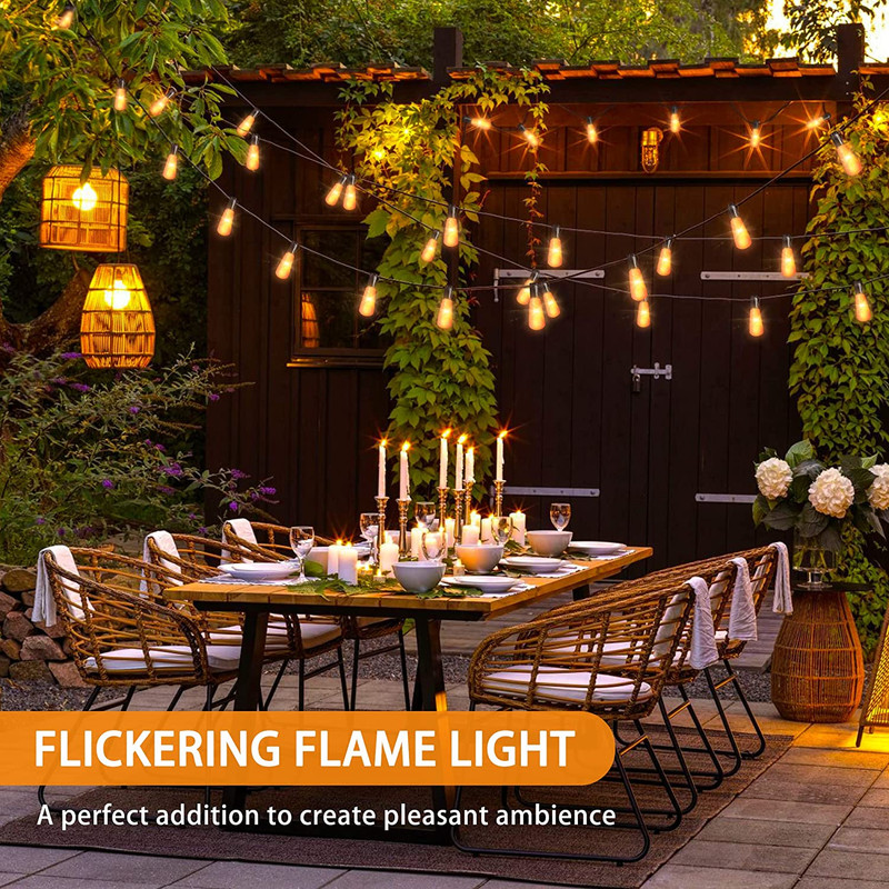 Mimigogo Flickering Flame String Lights22ft 20led String Lights For Outsideplug gallery