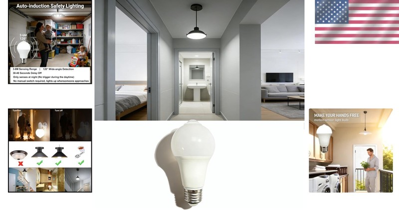 Energy Saving 9W Motion Sensor Light Bulb, 60W Equivalent, 900LM Daylight White gallery