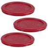 Anchor Hocking Replacement Lid 2 Cup / 472 ml, Set of 3 lids, red Round gallery