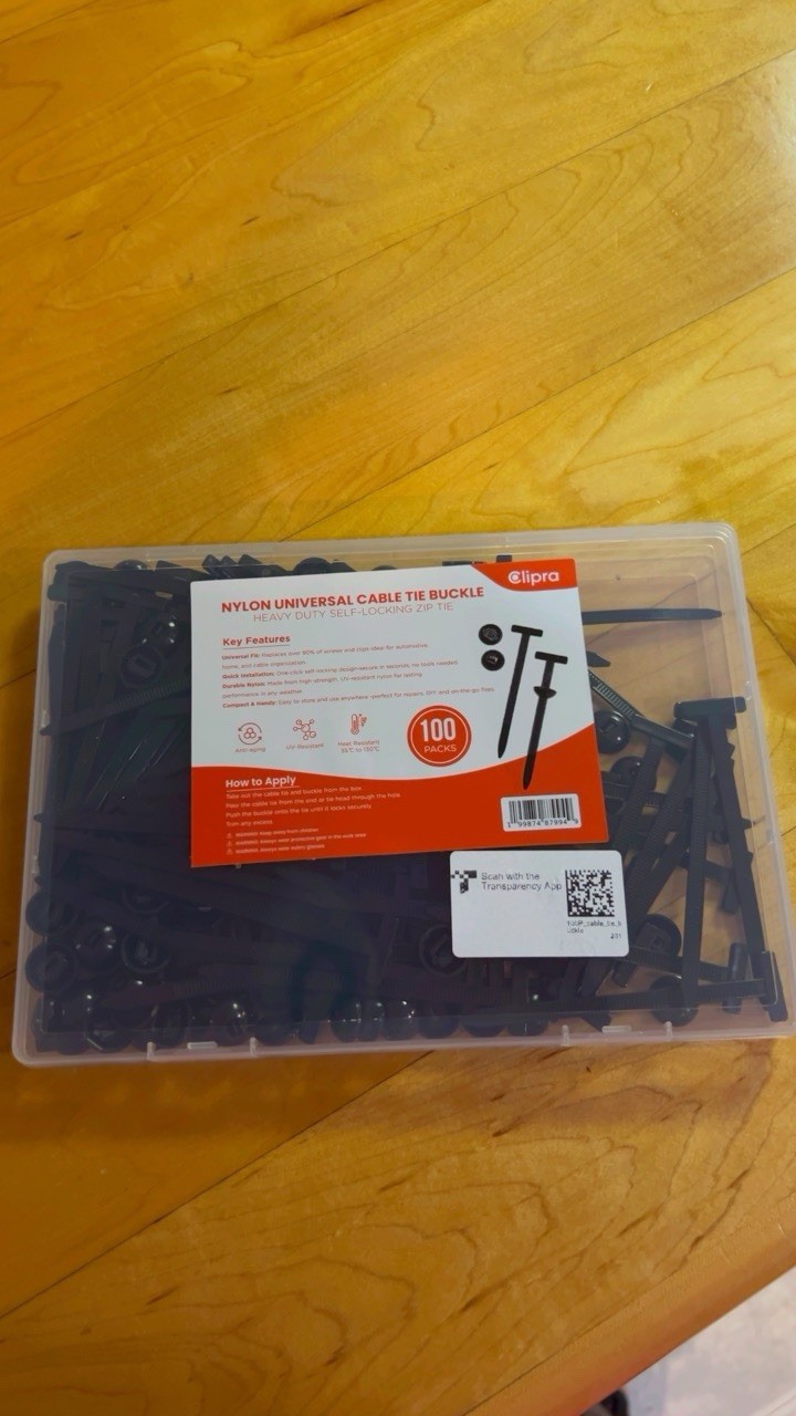 Clipra Heavy Duty Self-Locking UV Resistant Nylon Cable Ties 8x200mm Black 100 gallery