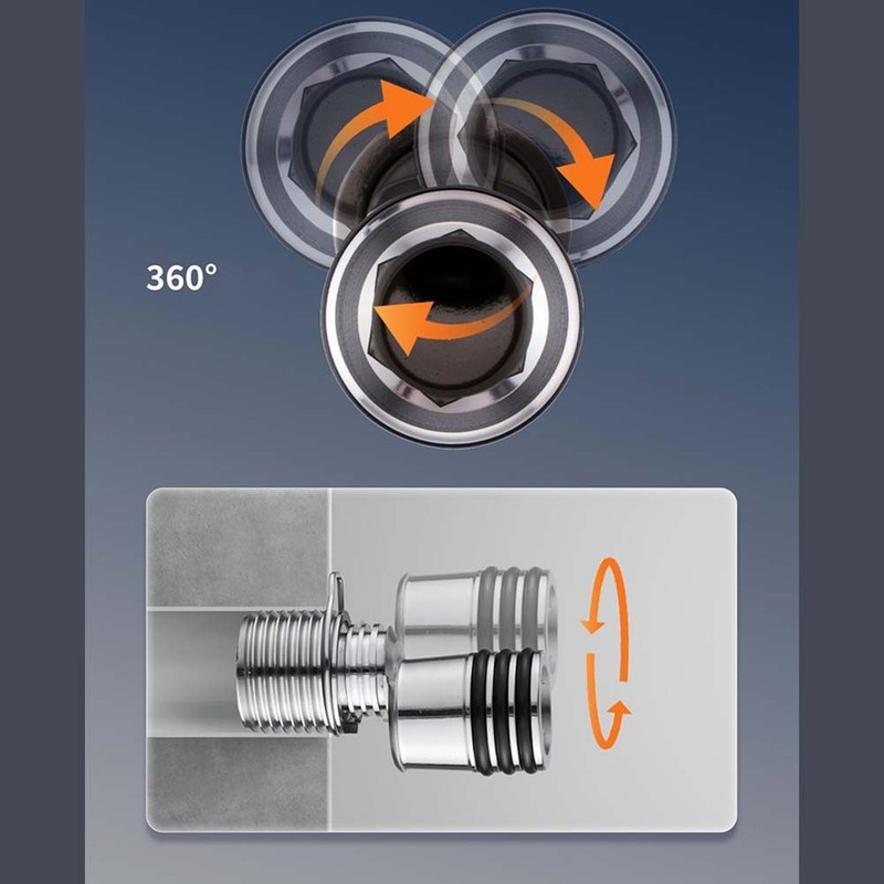 360 Degree Rotating Adjustable Shower Faucet Adapter Flexible Connector 2pcs gallery