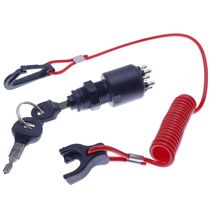 Replacement Johnson Evinrude Key Switch w/Lanyard 5005801 Push to Choke BRP OMC gallery
