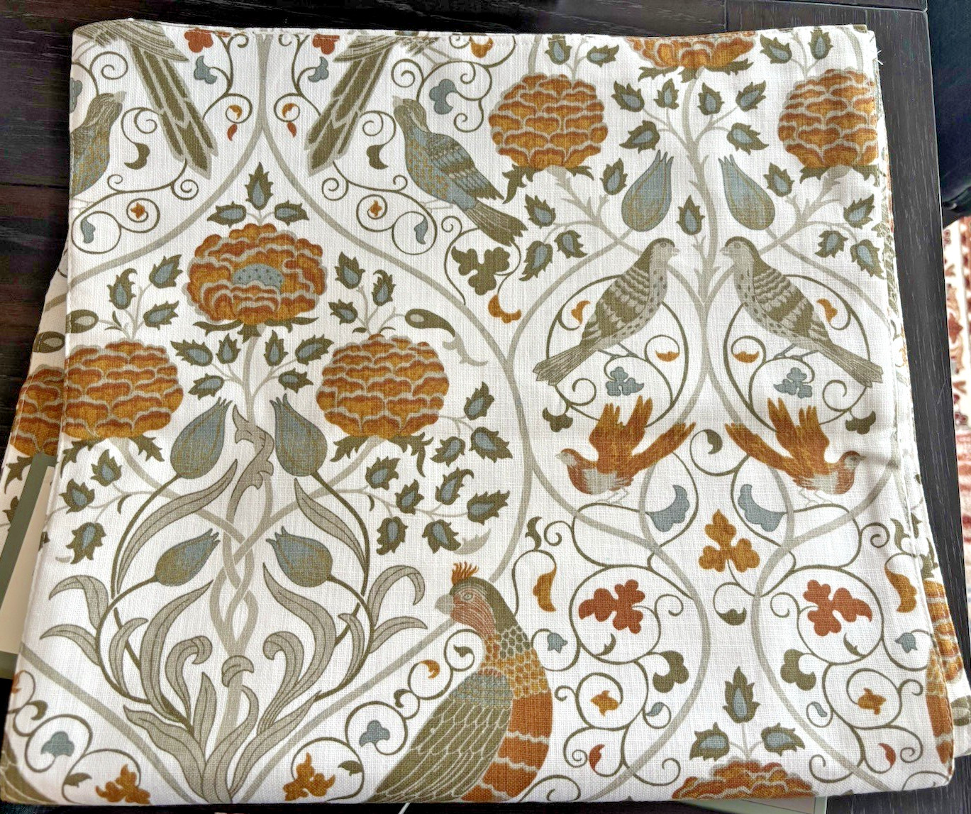 William Morris & Co Seasons By May Table Runner 16”x 90” Bird Flower Floral NEW gallery