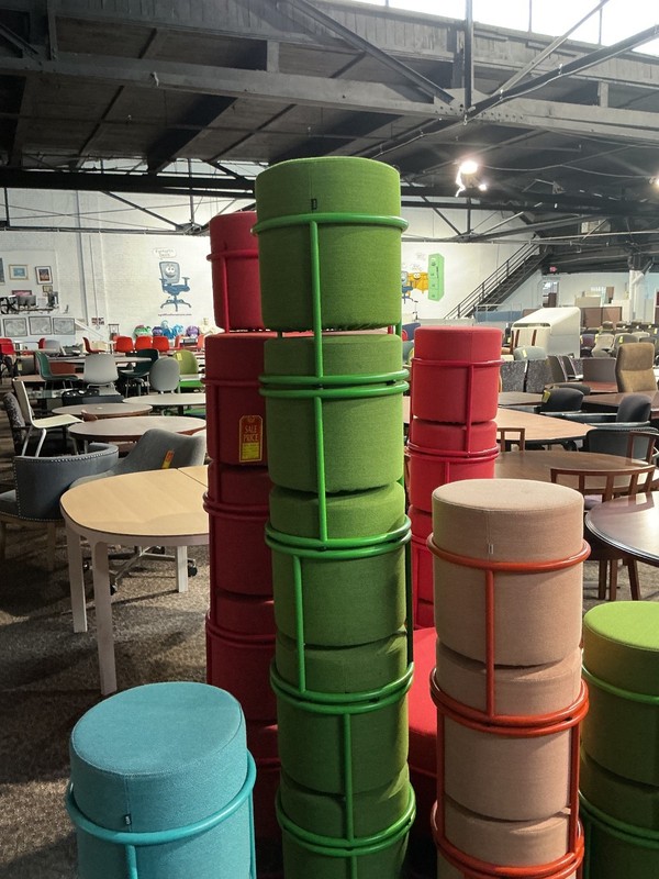 12"Drop Stool/Stackable by COR and Designer Pauline Deltour(French Made)in Green gallery