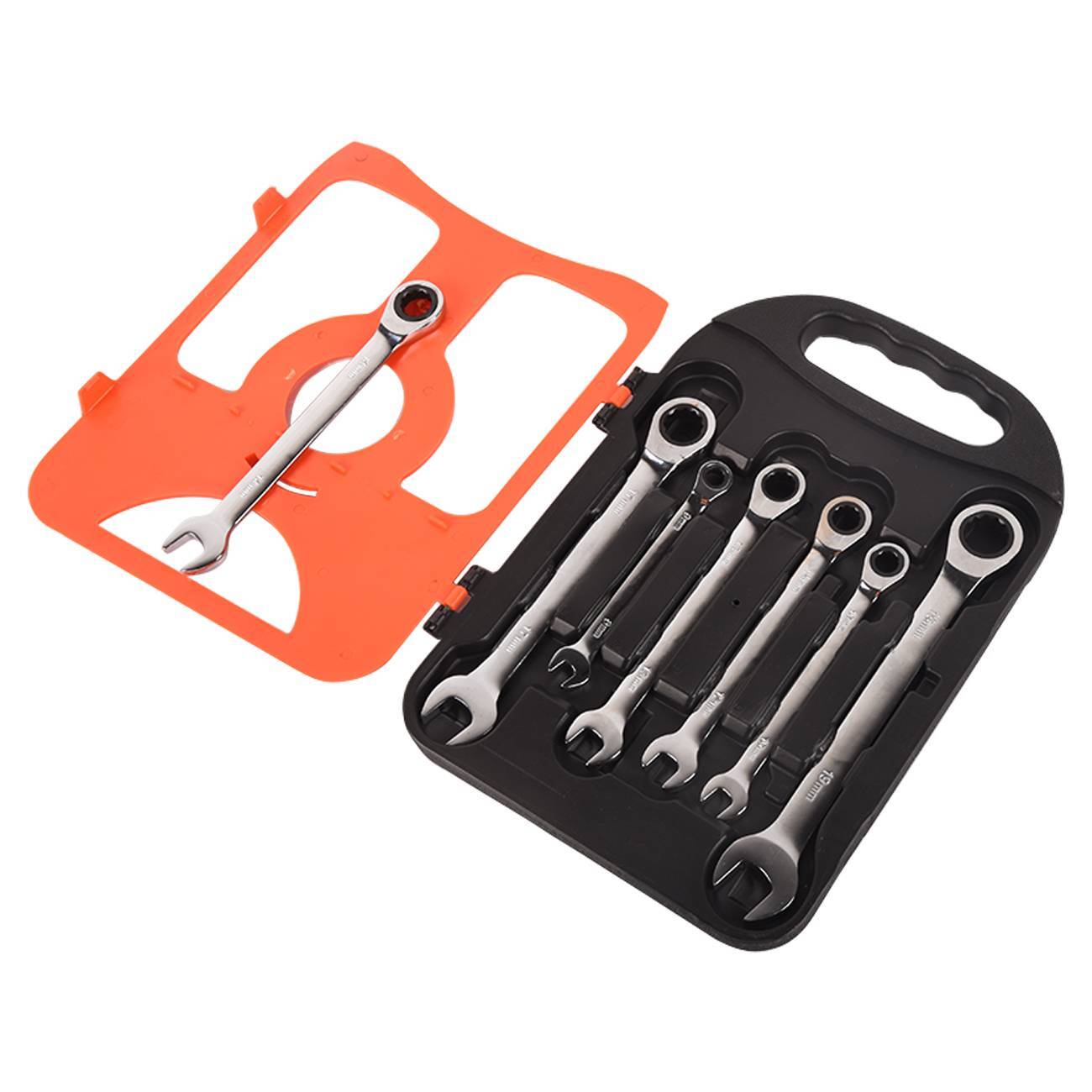 Ratchet Wrench Combination Kit Metric Fixed Spanners Tool 7 Piece Set 8mm-19mm gallery
