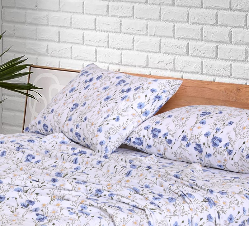 RUVANTI 100% Cotton Sheets for King Size Bed - Crispy Cooling Percale Sheets ... gallery