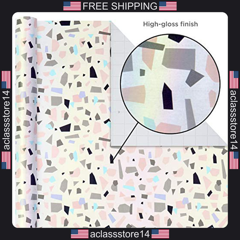 Hallmark wrapping paper bundle 3-pack blush pink gray blue gold high gloss gallery