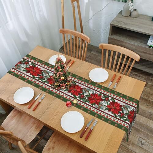 Pine Cones Burlap Table Runner Seasonal Spring Fall Kitchen Christmas Flower gallery