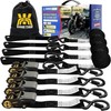 Rhino USA Retractable Ratchet Straps (4-Pack) - 1 Inch x 15 Feet (1,650lb Break gallery