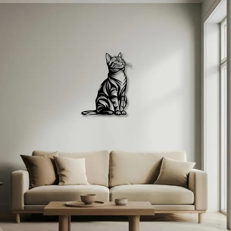 NEW Adorable Cat Metal Silhouette Wall Art gallery