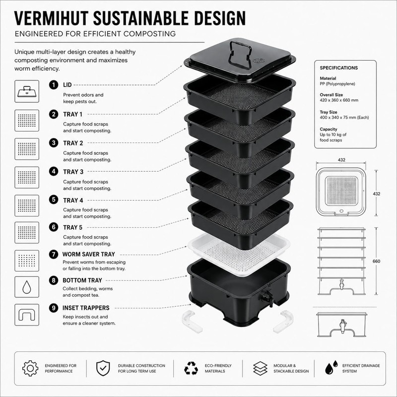 The Plus - High-Efficiency Worm Composting System gallery