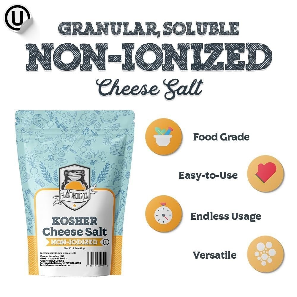 Fermentaholics 2 Pack Kosher Cheese Salt | Fine Grain Flaked Salt for... gallery