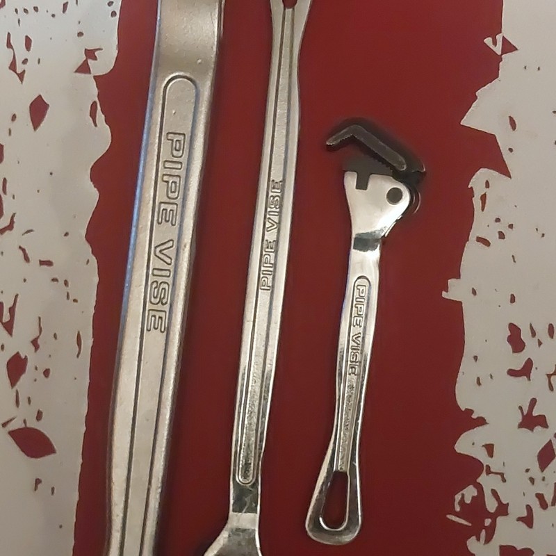 Pipe Vise 3-Piece Adjustable Wrench Set, Non-Ratcheting Metal Silver/Black gallery