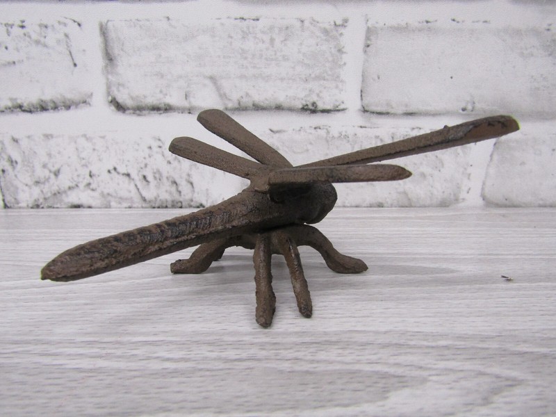 Rustic Style Lifelike Cast Iron Dragonfly Dragon Fly Insect Figurine 4.25 Inch gallery