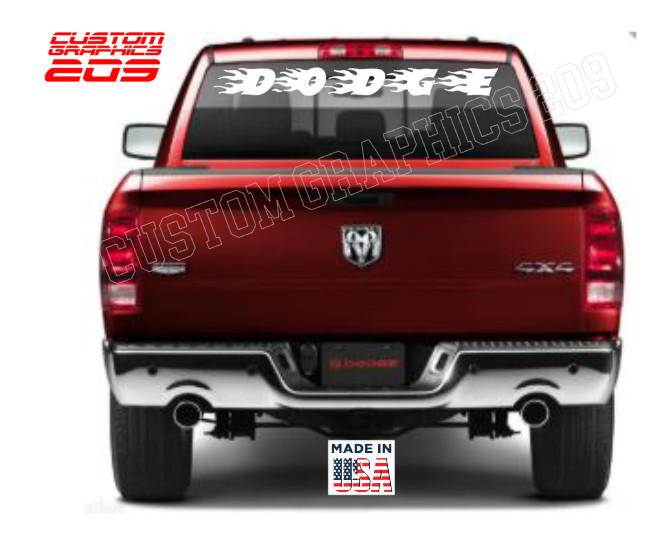 Flame Custom Text Decal Truck Car Window Waterproof Vinyl Oracal 651 gallery