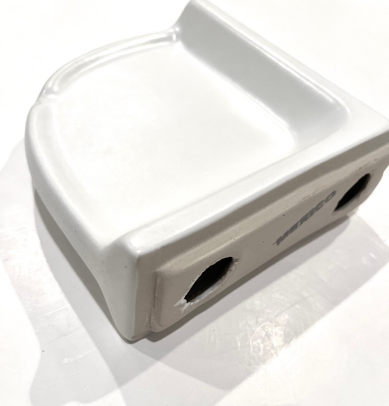 Bright White Matte Ceramic Corner Shower Shelf 0190 Medium 7.5 in White Daltile gallery