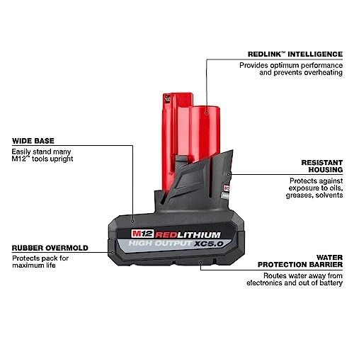 MILWAUKEE ELECTRIC TOOL M12 RED LITHIUM HIGH OUTPUT 48-11-2450 - RED gallery