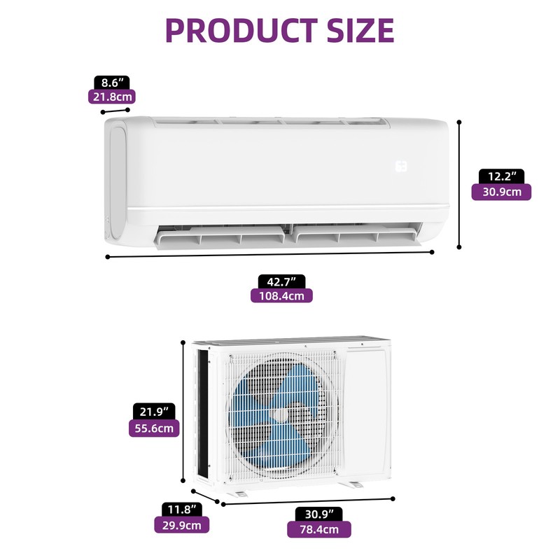24000 BTU Mini Split Air Conditioner Heat Pump System 220V Up to 1500 Sq. Ft gallery