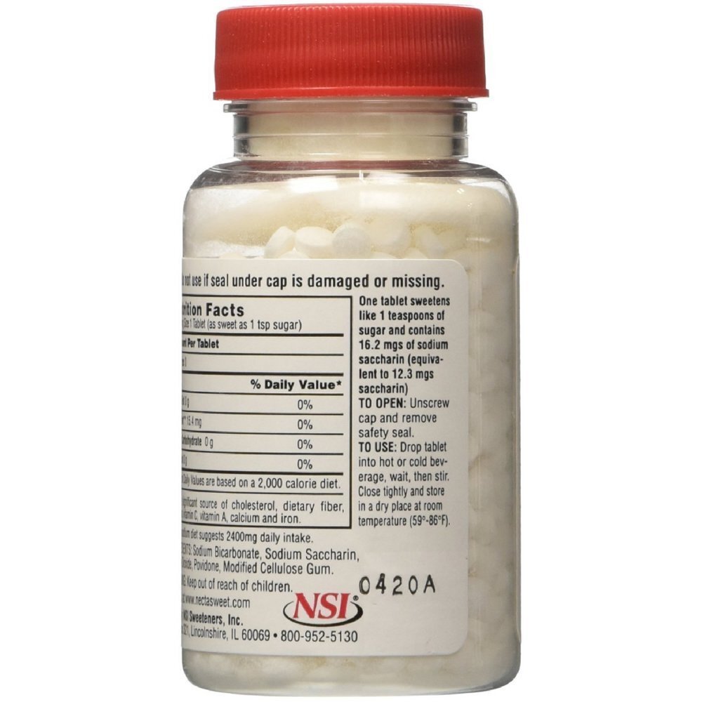 Necta Sweet Sugar Substitute Saccharin Gluten Free Calorie Free Tablets 1000 ct gallery