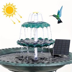 Three layer flowing solar bird bath tub, single-layer solar bird bath fountain