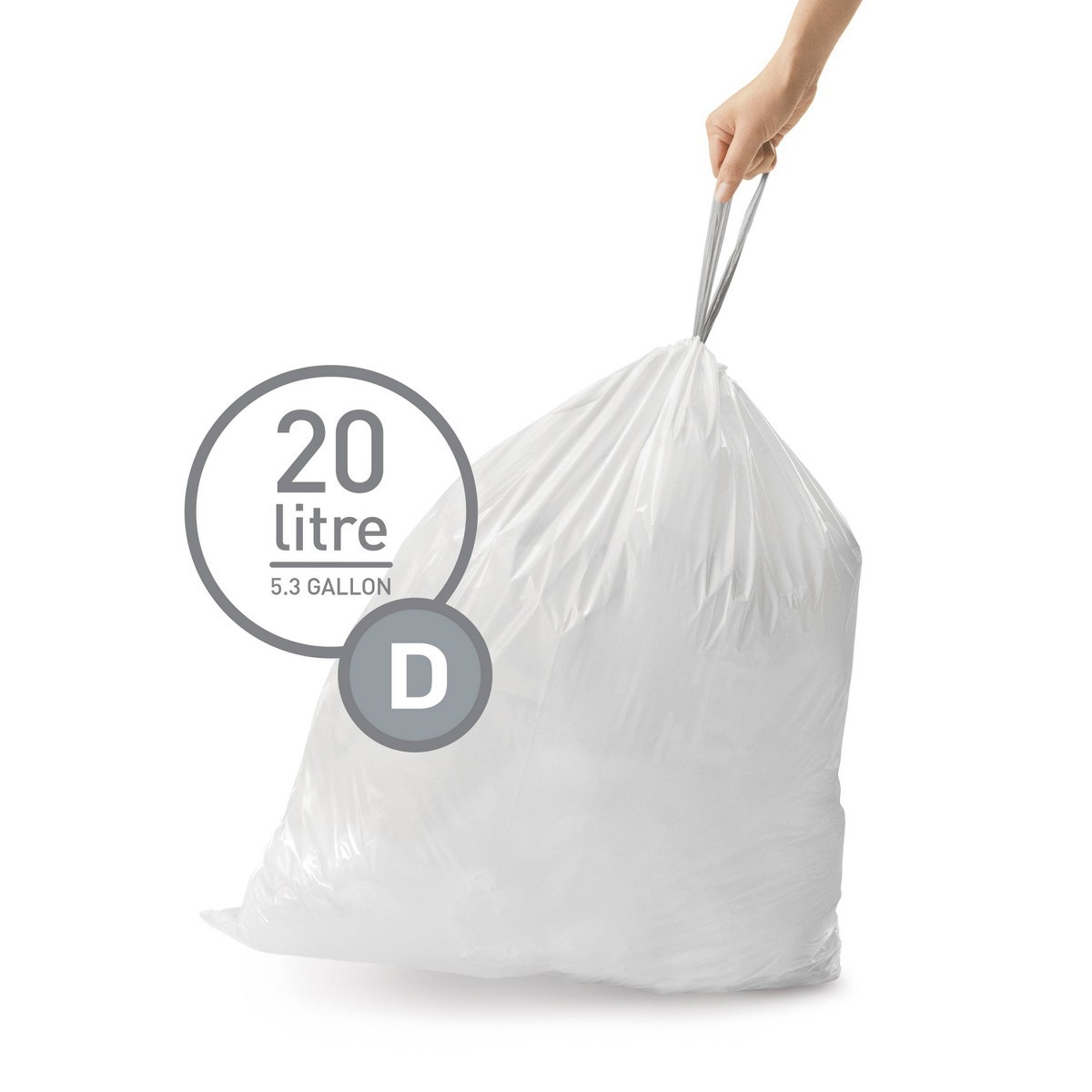 simplehuman 20L Code D Custom Fit Kitchen Trash Bag Liners 5Quick-Dispense 100ct gallery