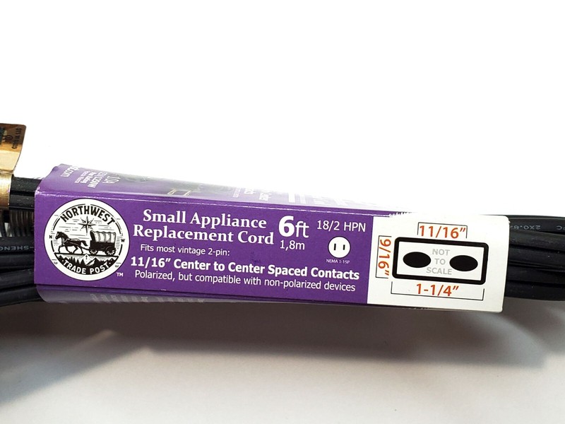 Replacement Power Cord for Universal Lander Frary Clark Model 9410 Toaster 2-pin gallery