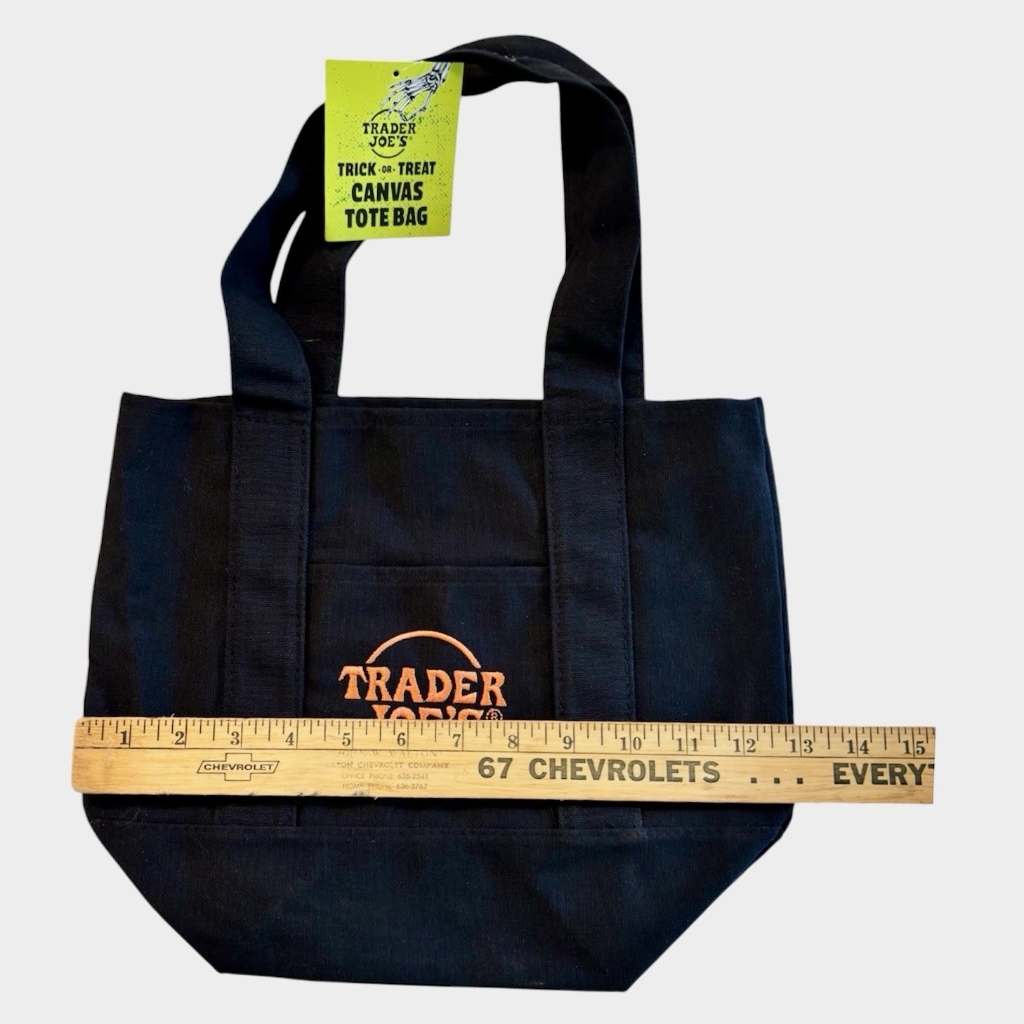 Trader Joe’s Mini Canvas Bag Halloween Or Anytime New With Tag 13” gallery